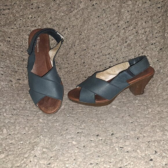 EL NATURALISTA-Espiral-N585-Nubuck Crossed Strap Slingback-Sz 38-Excellent - Picture 1 of 8